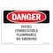 Signmission OSHA Danger Sign, 10" Height, 14" Wide, Aluminum, Diesel Combustible Flammable No Smoking, Landscape OS-DS-A-1014-L-2529 - alternate 1